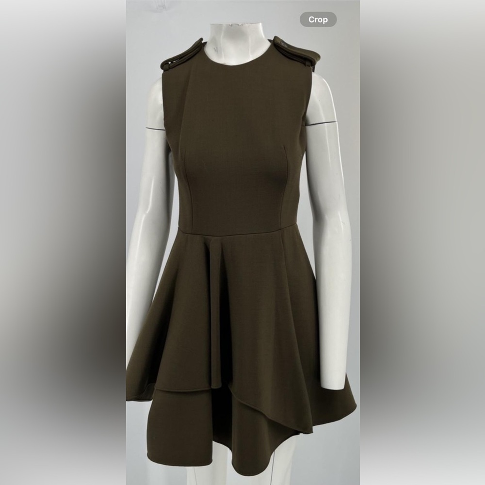 Alexander McQueen wool green army dress 44, made in Italy